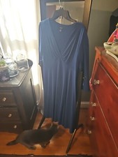 Chaps Royal Blue Dress Large Fit And Flare So Sexy On!!