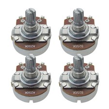 Set 2 A250K  2 B250K Potentiometers Guitar Bass Pots Full Size Short Shaft Pots