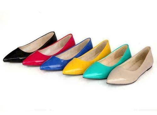 New Womens Ballet Flats Point Toe Pumps Ladies Slip On Casual Shoes Plus Size - Picture 12 of 25