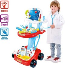 Little Doctor Set mit EKG-Wagen 17 Little Doctor Zubehörteile mit Licht und Sound