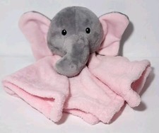 Lila Jack Elephant Lovey Pink and Gray Stuffed Animal Security Blanket EUC