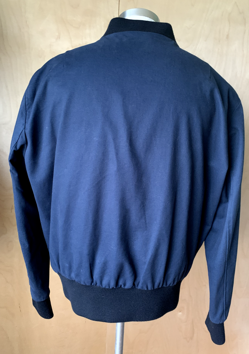 AMI Alexandre Mattiussi navy blue cotton bomber zip jacket