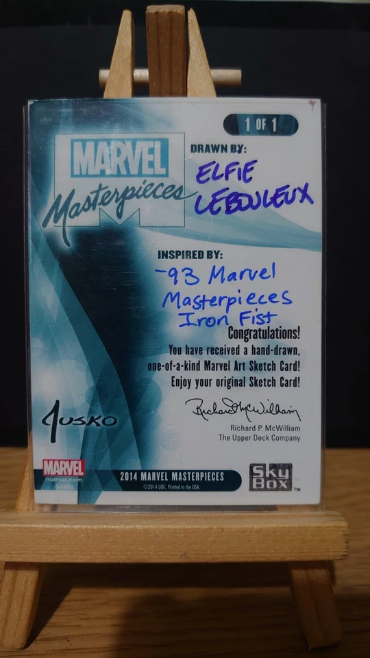 2016 Marvel Masterpieces Sketch Card Hulk By Elfie Lebouleux 1/1 - Image 2 of 2