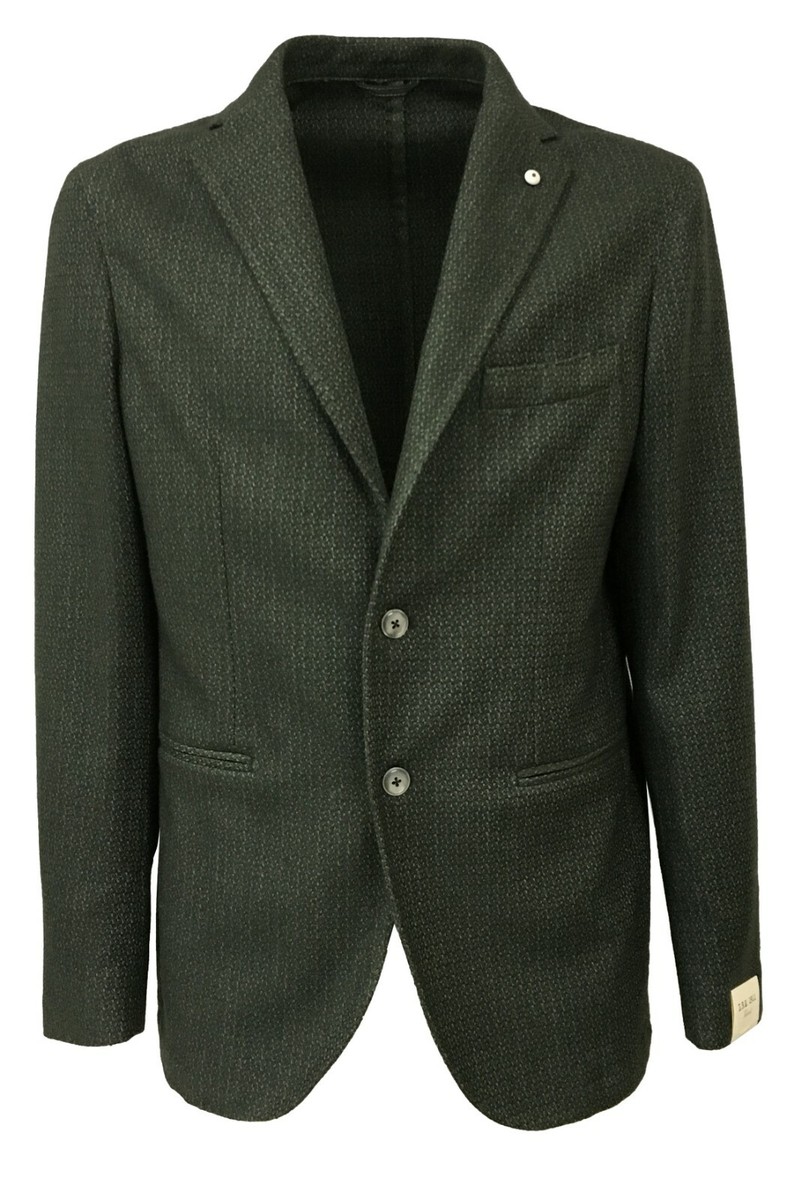 1911 giacca uomo grigio verde tessuto operato 63% lana