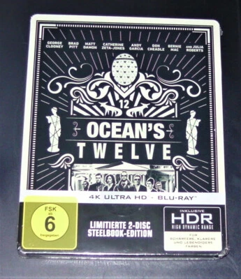 OCEAN´S TWELVE LIMITIERTE STEELBOOK 4K UHD BLU RAY + BLU RAY NEU & OVP - Bild 1 von 4