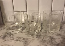 Lot Of 3 Mikasa Cheers Crystal Glasses Whiskey Double Old Fashioned EUC