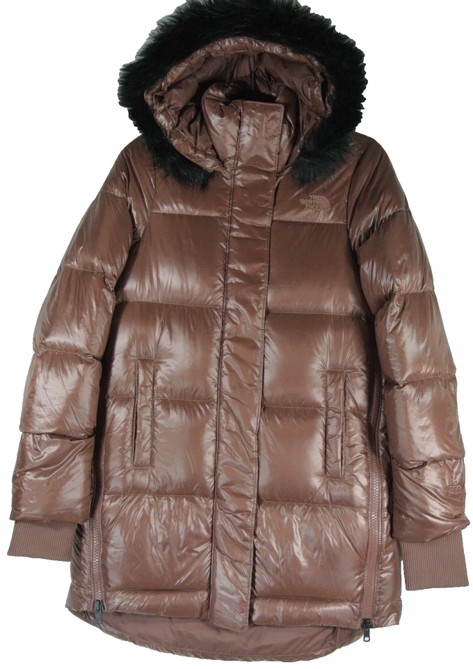 NUEVA PARKA DE PLUMÓN LARGA PARA MUJER THE NORTH FACE Torrey con ribete de piel sintética - XS #C4294 Foto 3 de 4