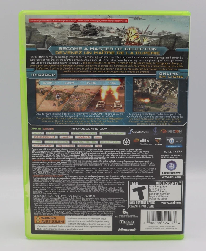 R.U.S.E. Microsoft Xbox 360 Game CIB Complete Used  - Image 2 of 4