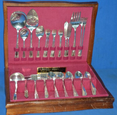 Rogers & Bro. Reinforced Plate Original Rogers Silverplate 74 pcs