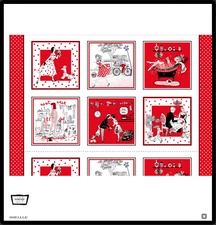 Michael Miller~OOH LA LA! Fabric Panel~JOIE DE VIVRE~CX9280 Bicycle Bath Romance