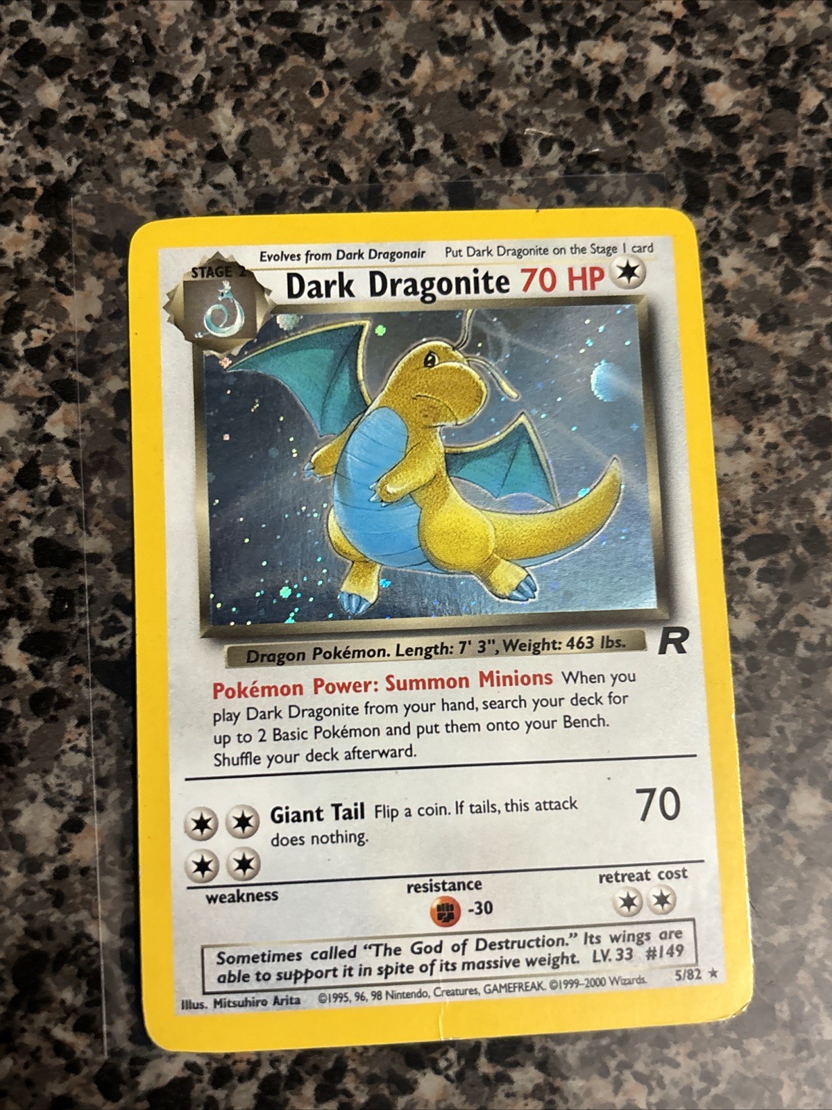 MP Pokemon Dark Dragonite 5/82 Team Rocket Holo