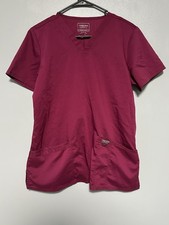 Cherokee Authentic Workwear Women s Burgundy Scrub Top Medium