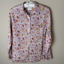 J.Crew Classic Fit Popover Shirt Womens 8 Liberty Garden of Life Floral Top