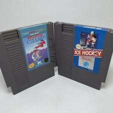 Nintendo NES Lot Karate Champ + Ice Hockey - Tested Working Authentic Cart Only