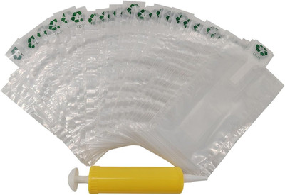 Eco-Smart 4X6-Inch Inflatable Air Packaging Bags - 50 Pack with Free Pump for Se