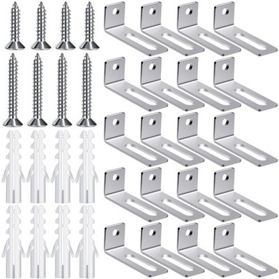 Oudain 20 Set Wall Brackets Whiteboard Mounting Hardware White