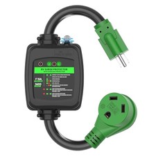 Surge Protector 30 Amp to 110 Volt RV Adapter Cord with 15M/30F Standard