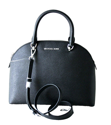 MICHAEL KORS EMMY LG DOME Satchel Leder black silber 35T9SY3S3L