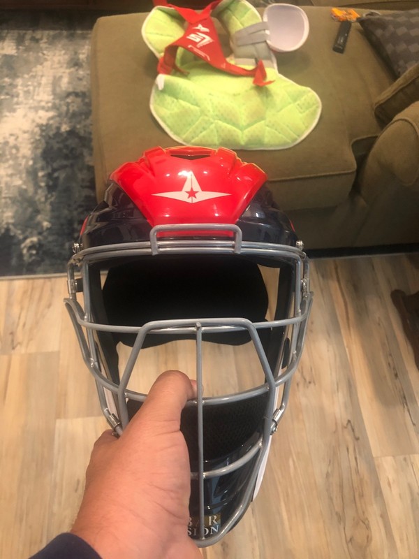 Allstar System 7 Stars and Stripes Red White and Navy Catchers Mask size 7 1/2