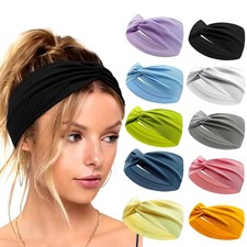 Haarband Stirnband Damen Sport Frauen Stretch Breit Bandana Knoten Elastisch