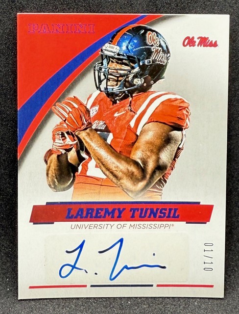 Laremy Tunsil 2016 Panini Ole Miss Rebels SILVER AUTO RC #d 1/10 Rookie SP