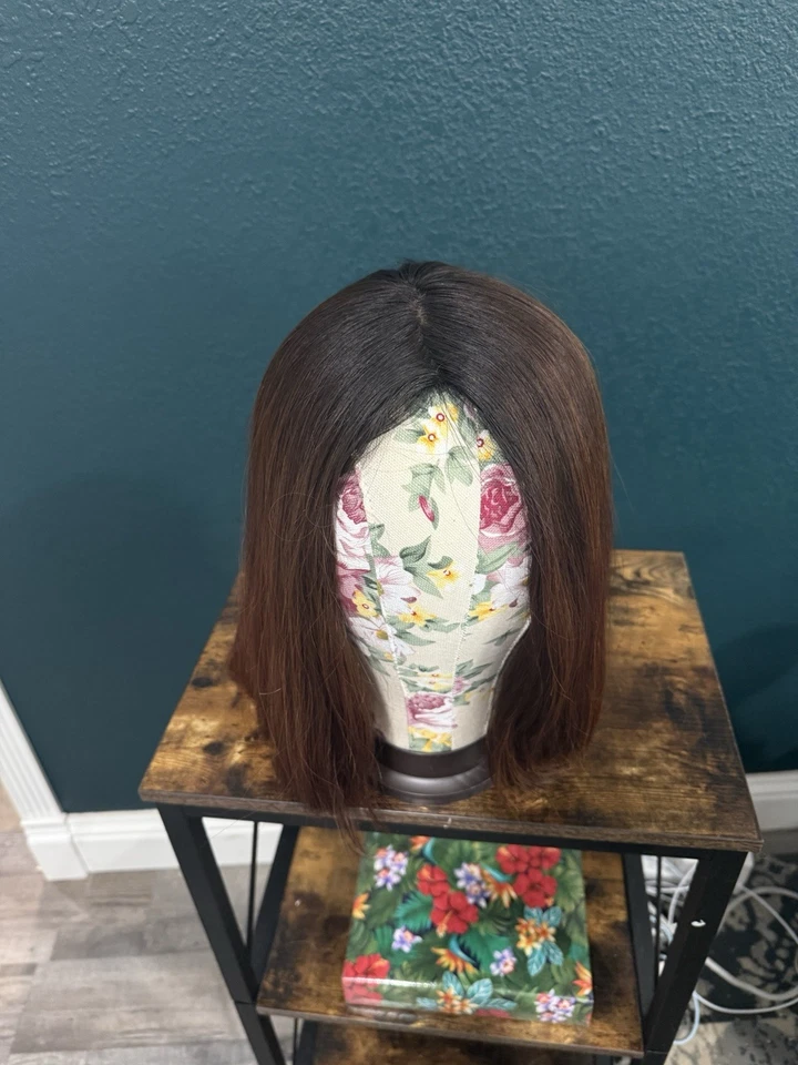 Perfect Fringe Human Hair Topper, Reddish Brown 18” - Image 3 of 4