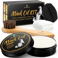 4-in-1 Mink Oil Leather Conditioner and Cleaner 3.52 oz - Premium Waterproof For
