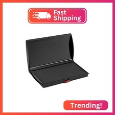 Large Premium Black Ink Stamp Pad - 3" by 6" - Quality Felt Pad - Case with Clos