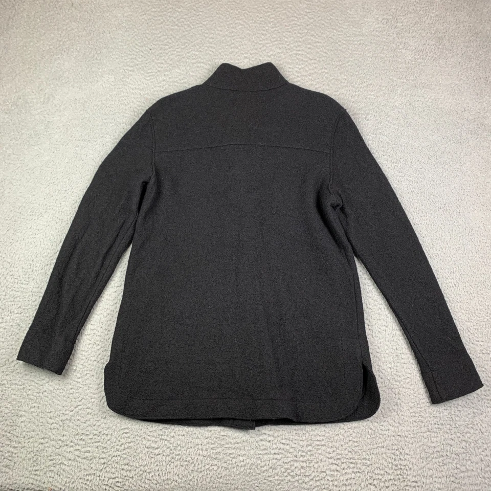 Camisa Chaqueta Nau Lana Hervida Para Mujer XS Negra A Presión Bolsillos Asimétricos Orgánica Foto 2 de 4