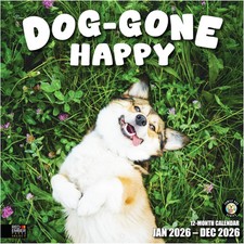 Select - Dog-Gone Happy 2026 Wall Calendar 12 Month  12" x 24" Open  Thick ...
