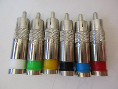 10 pk) RCA Coaxial Connector RG59 Steren 200-065 Compression Weatherproof COLORS
