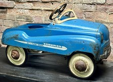 Antique 1955 Murray Champion Jet Flo 35" Blue Metal Pedal Car Childs Toy Works 