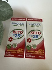 Lot Of 2 SlimQuick Pure KETO Extra Strength  Tablets 60120 Count. Exp 11/2027