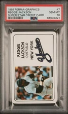 1981 PERMA-GRAPHICS SUPER STAR CREDIT CARD #7 REGGIE JACKSON PSA 10