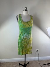 Womens Vintage Y2K 2000s Abstract Art Psychedelic Festival Dress Size M