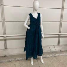 BANANA REPUBLIC Voile Wrap-Waist Maxi Dress Women's Petite Size 6P Teal