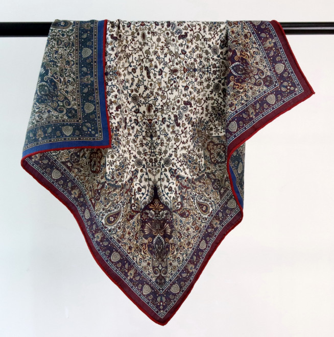 Cashmere Silk Floral Bandana Scarf Wrap