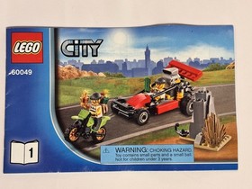 LEGO CITY: Helicopter Transporter (60049) 1 only (robbers) INCOMPLETE w/manual