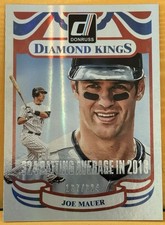 2014 Panini Donruss Joe Mauer Diamond Kings .324 Batting Avg in 2013 Twins /324