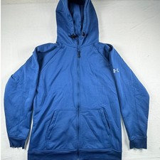 Under Armour Storm Mens XL Blue Zip Hoodie Fleece Water Resistant Sweatshirt