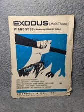 Exodus Main Theme Piano Solo - Ernest Gold 1960 Sheet Music Paul Newman