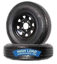 2-pack Trailer Tire On Rim Radial St17580r13 17580 Lrd 5 Lug Black Spoke Wheel