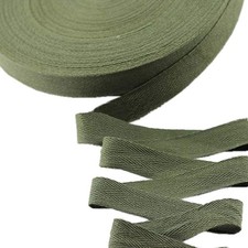 50 Yards Width 3/4inch Cotton Ribbon Herringbone Webbing Trim Army Green