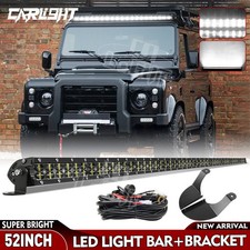 Straight 52" Led Light Bar Mounts Brackets + Wire For Gutter Land Rover Defender