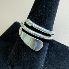Sterling Silver Spiral Ring Open Spring Swirl Band Size 8 6g