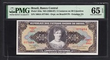 Brazil 5 Centavos on 50 Cruzeiros ND(1966-67) P184a Uncirculated Grade 65