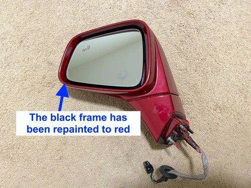 Repainted 2017-2020 Buick Encore Driver Side Left Mirror Blind Spot Red 8 wires