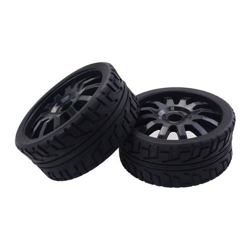 2x schwarze Gummireifen Räder für Redcat HSP HPI Hobao Kyosho 1/8 On-Road RC Car - Bild 9 von 9