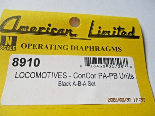 American Limited # 8910 diafragmas de funcionamiento negro Con Cor PA-PB Locos escala N | Zustand: New