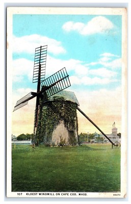 Postcard Oldest Windmill on Cape Cod, MA B4